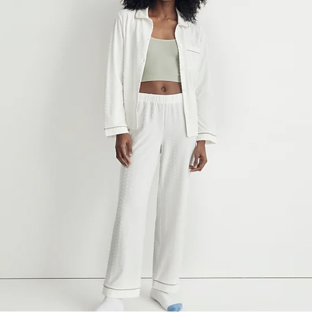 Madewell White Dot Pajama Set XL